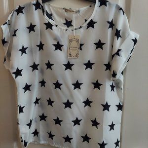 Livagirl Ladies Sheer Pullover Blouse (Large) NWT